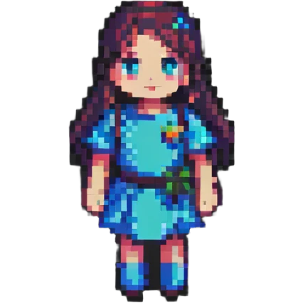 demure girl in pixel art style emoji