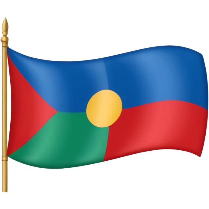 bandera de los gitanos verde azul y círculo rojo emoji