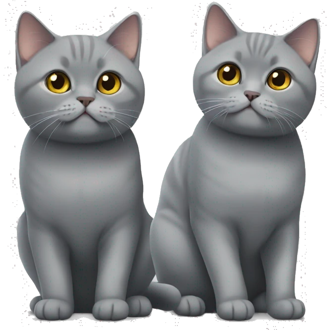 Two grey Cats british shorthair emoji