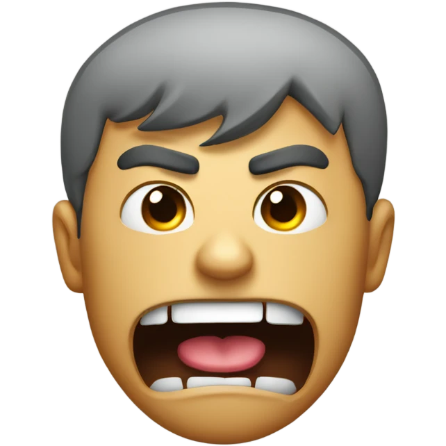 Angry face with tongue out emoji