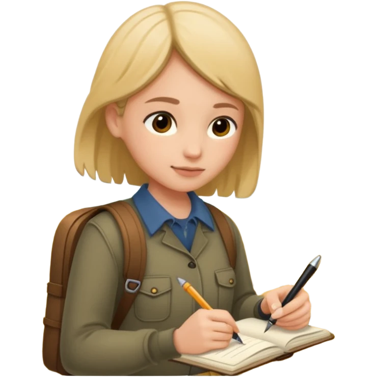 Writing in a field notes journal emoji