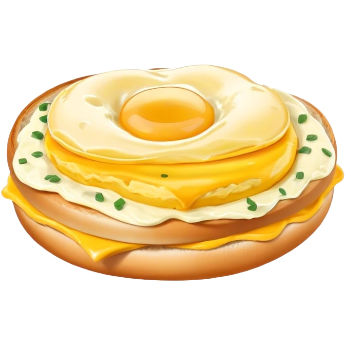 Scrambled egg on a bagel emoji