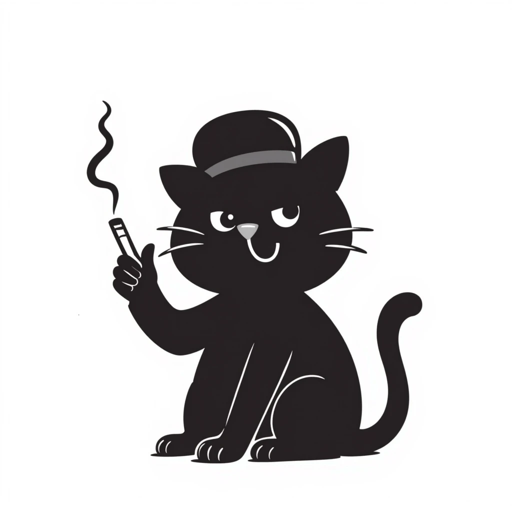 cat with sigarette emoji