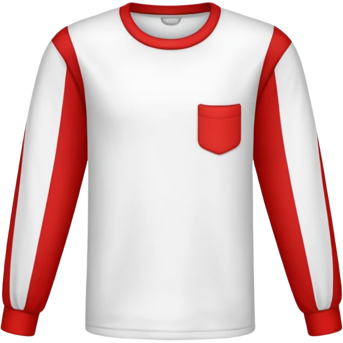 plain isolated red and white long sleeve shirt emoji