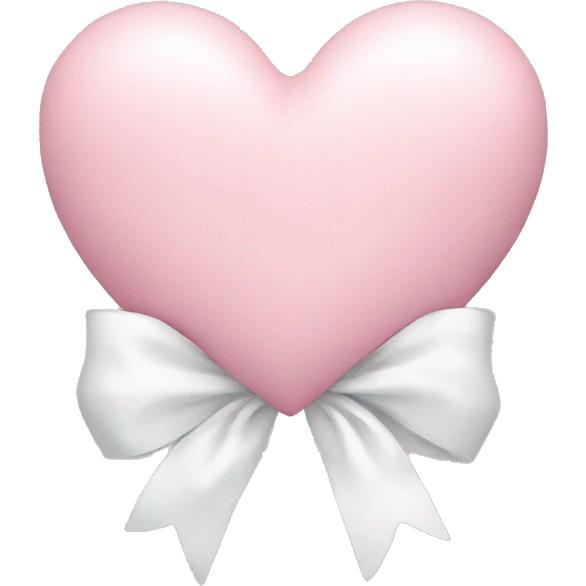 Pastel pink heart with white bow emoji