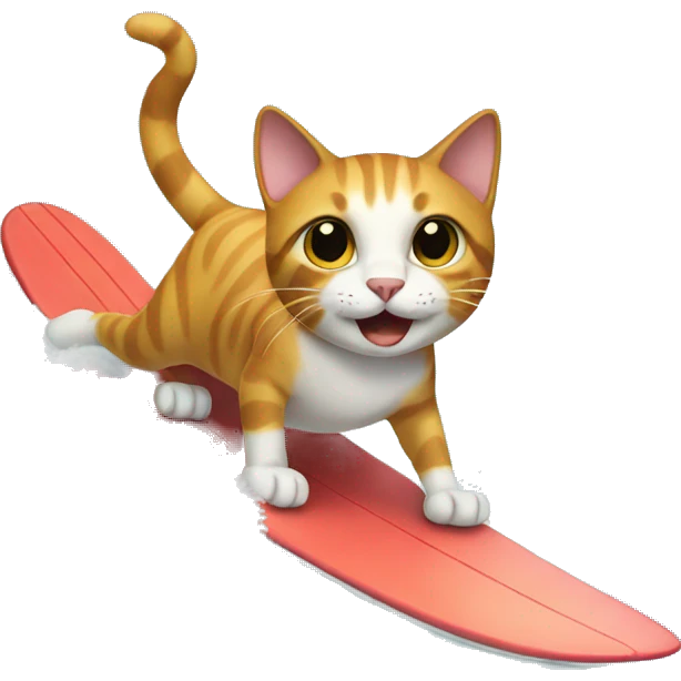 Cat surfing  emoji
