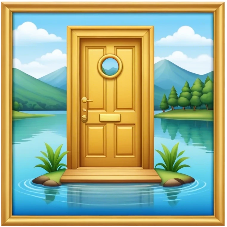 a door im the centre of a lake emoji