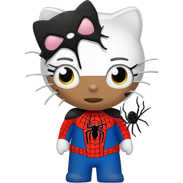 Hello Kitty with Spider-Man ￼ emoji