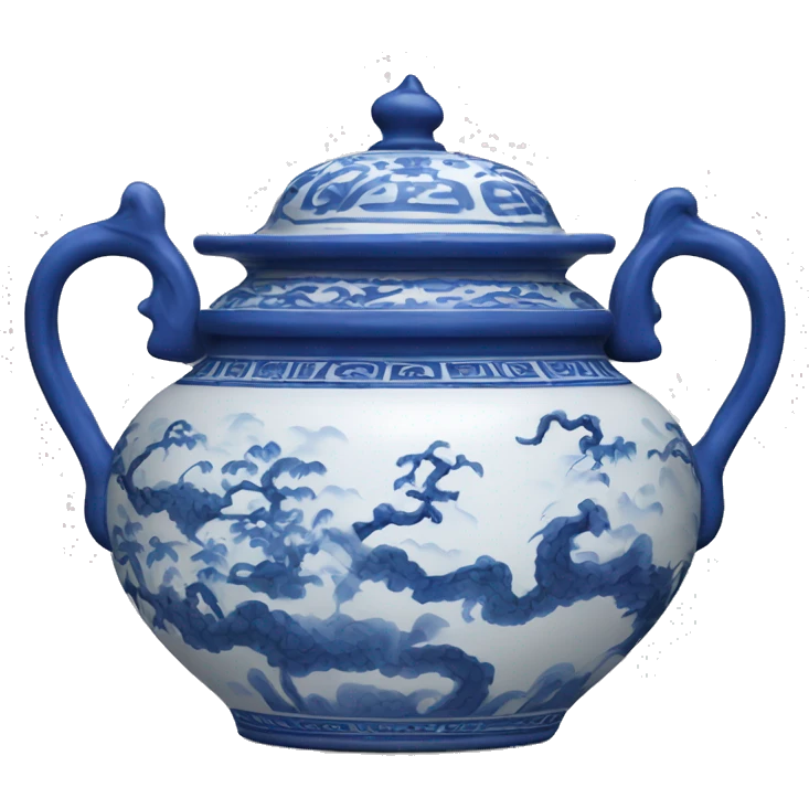 Blue and white oriental pot emoji