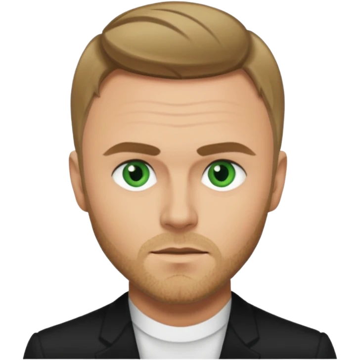 Gary Barlow with dark blonde hair, green eyes emoji