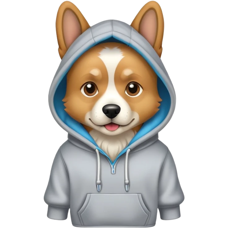 Dog wearing a hoodie emoji
