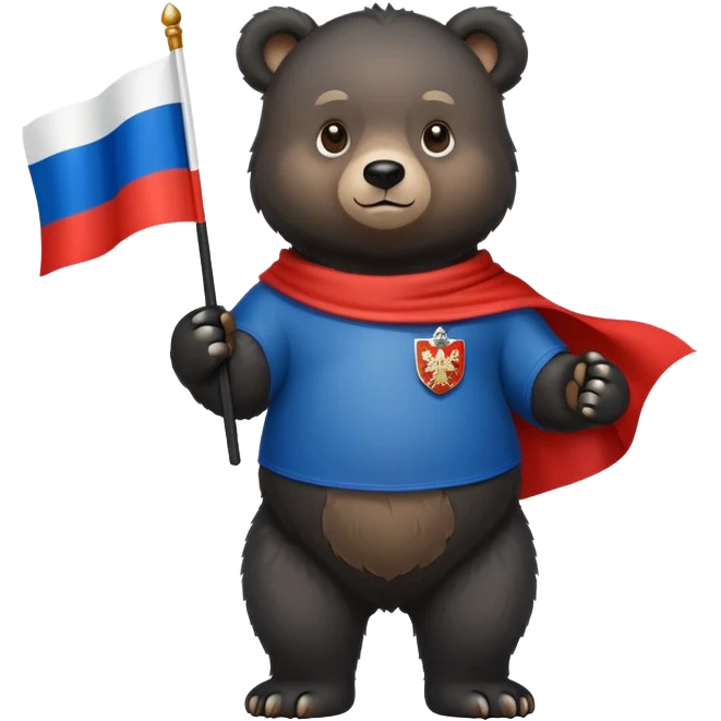Bear black with the Russian flag emoji
