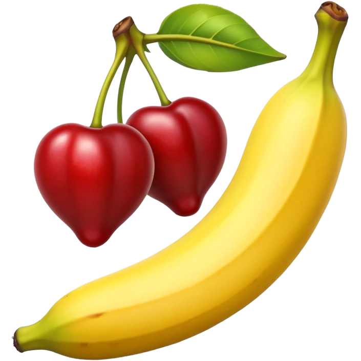 Banana between two cherry  emoji