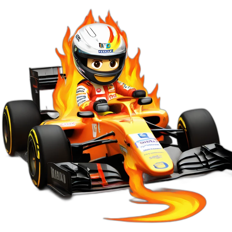 fernando alonso F1 in flames emoji