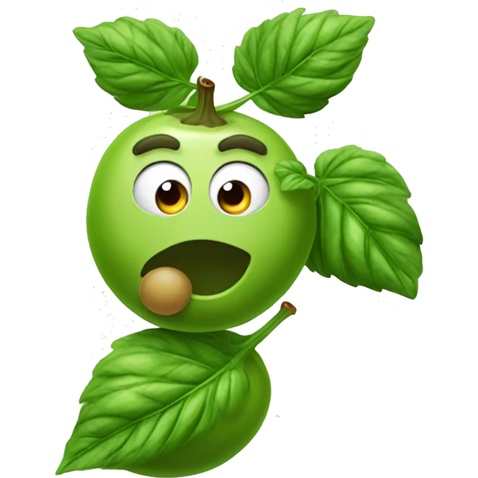 Gooseberry eating basil emoji