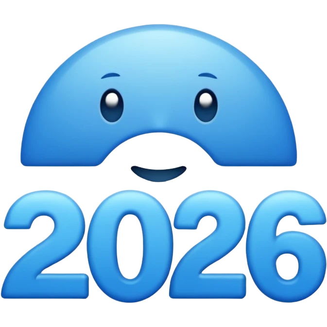 " 2026" text blue  emoji