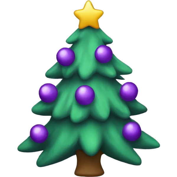 Purple Christmas tree emoji