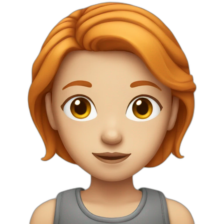 girl with ginger hair, grey eyes emoji