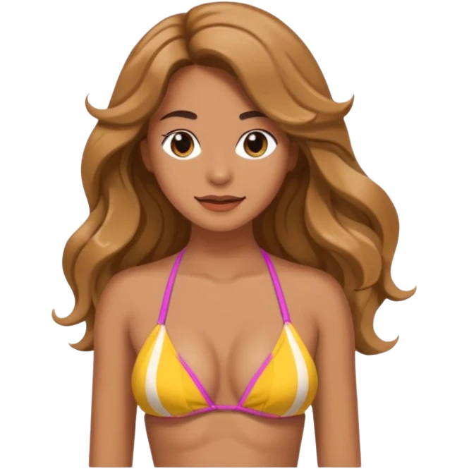 woman in just a bikini top  emoji