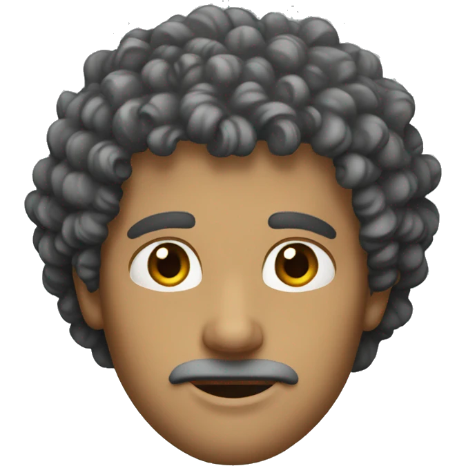 a guy with curly hair and grey eyes emoji