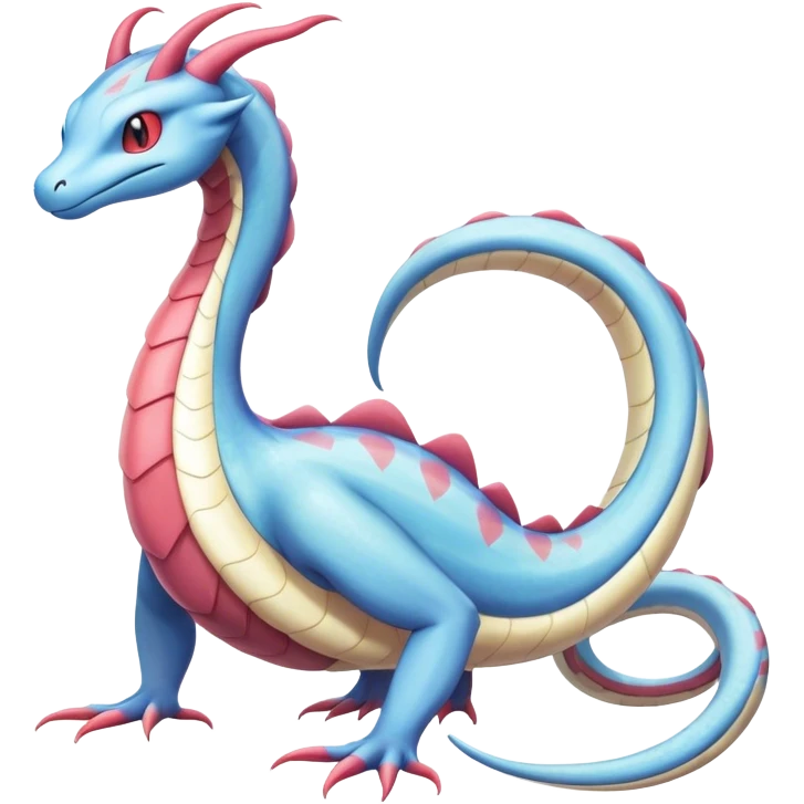 Milotic-Seviper-Dragonair-Dratini-hybrid, full body, two legs, two hands emoji