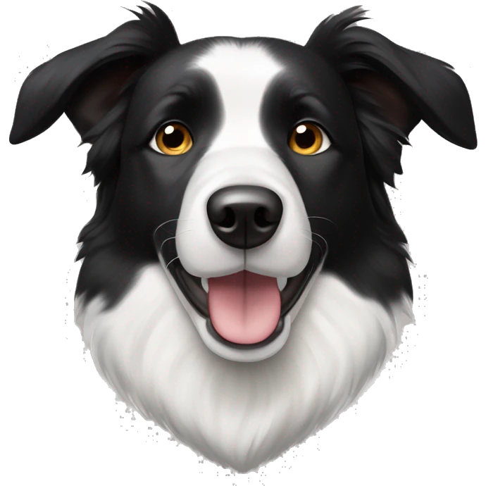 Black and white elderly dog short haired border collie smaller ears  emoji
