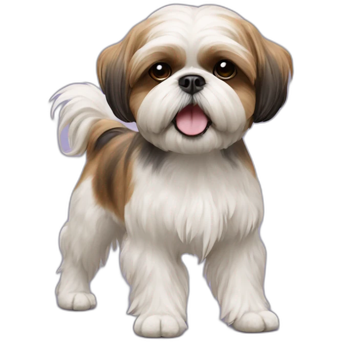 perro shih tzu; dancing on two legs emoji