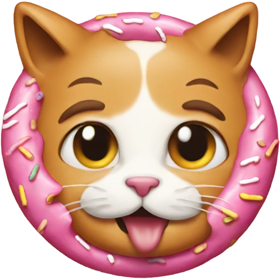 Cat eating donut emoji