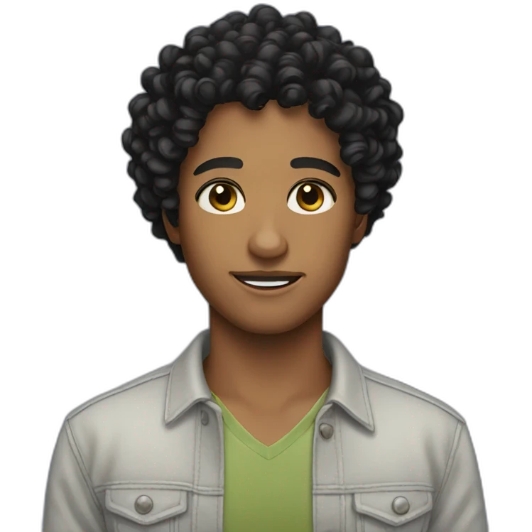  black curly hair emoji