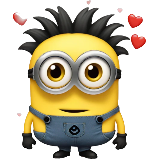 minion with hearts emoji