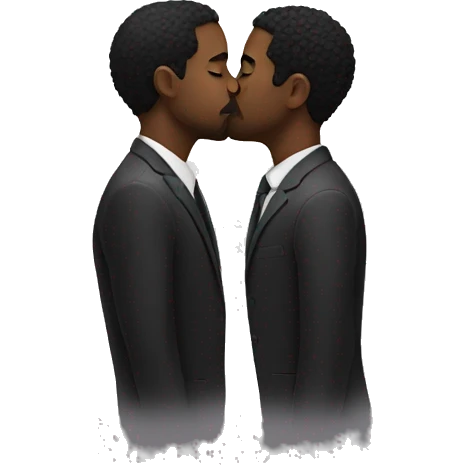 two black men kissing  emoji