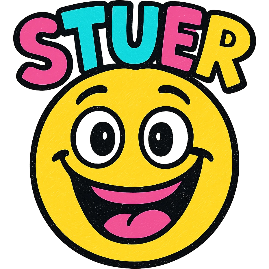 emoji with the text 'STUer', playful and bold, clear and easy to read emoji
