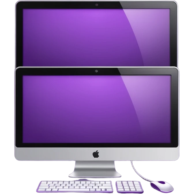 2 dark purple wide screen monitors emoji