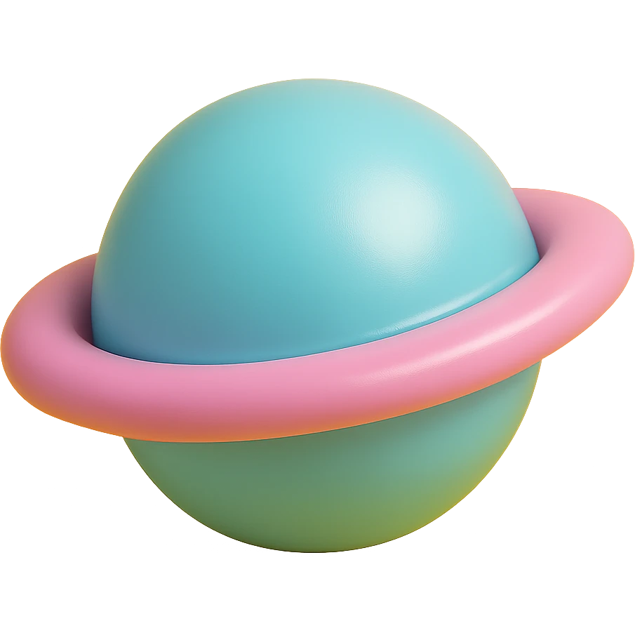 planet with rings vinyl figure style emoji