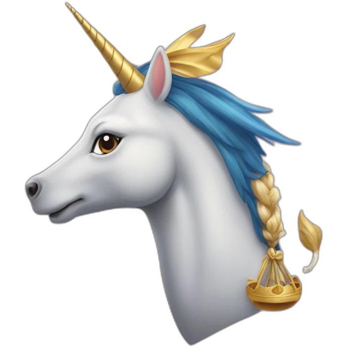 Dauphin avec une corne de licorne emoji