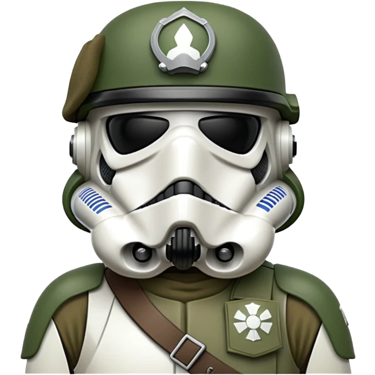 Stormtrooper wearing green barete emoji