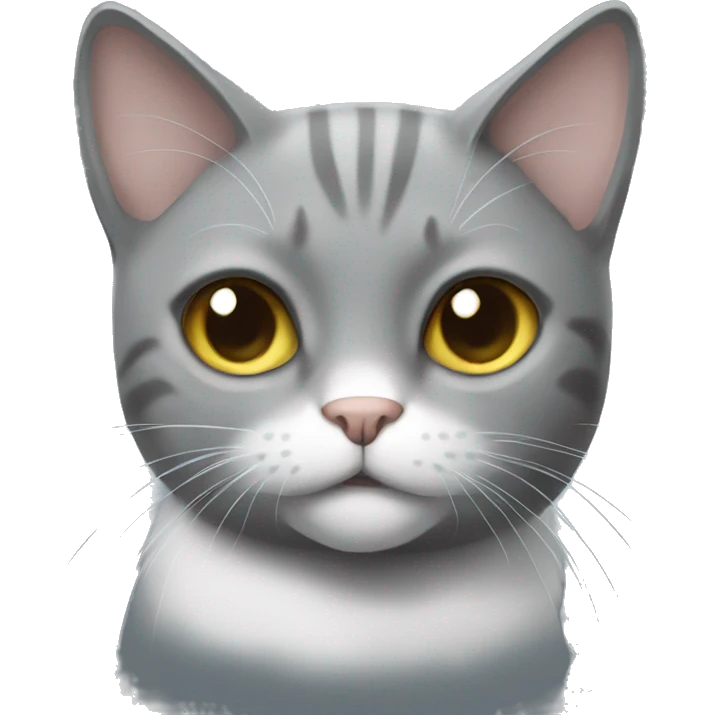 Grey cat with white chest emoji