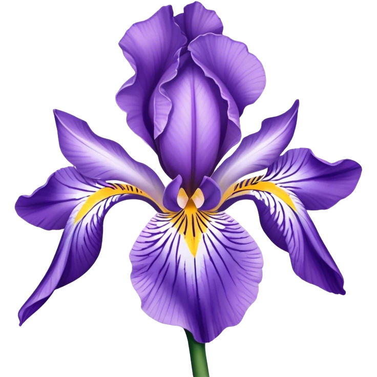single Lavender Iris, straight stem emoji