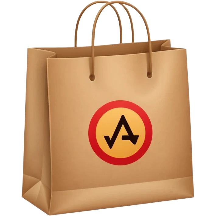 shopping bag with a graph symbol emoji