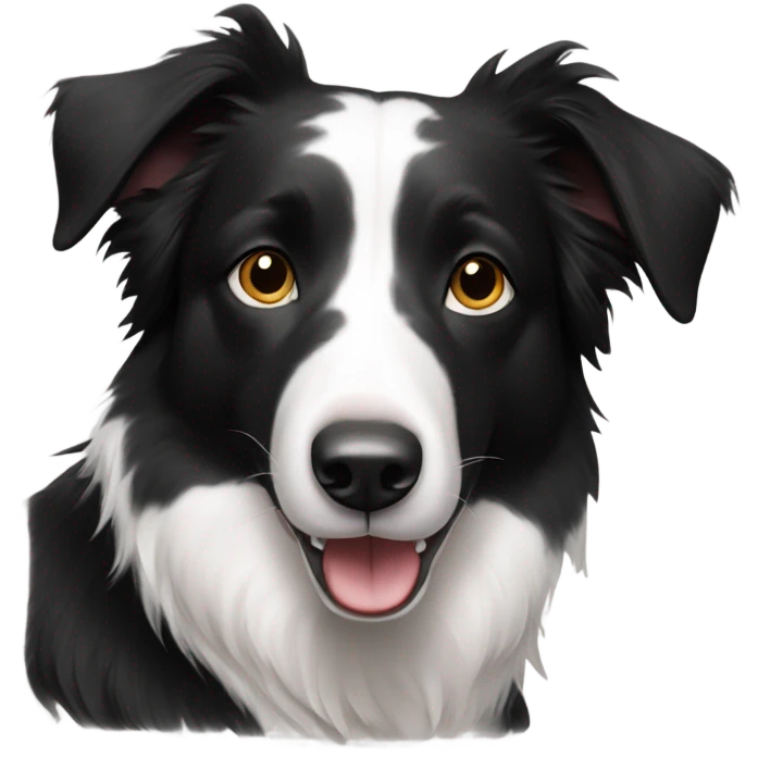 Black and white short haired border collie  emoji