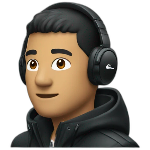 Lacoste headphone latin guy with black windbreaker emoji