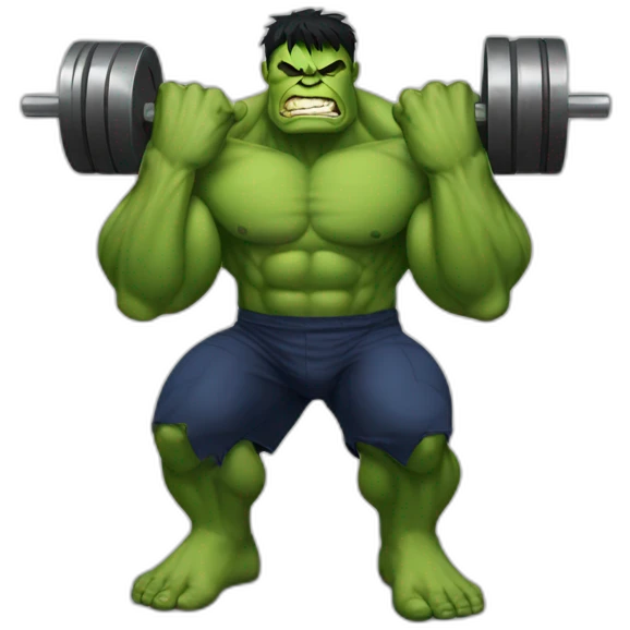 hulk doing heavy squats emoji