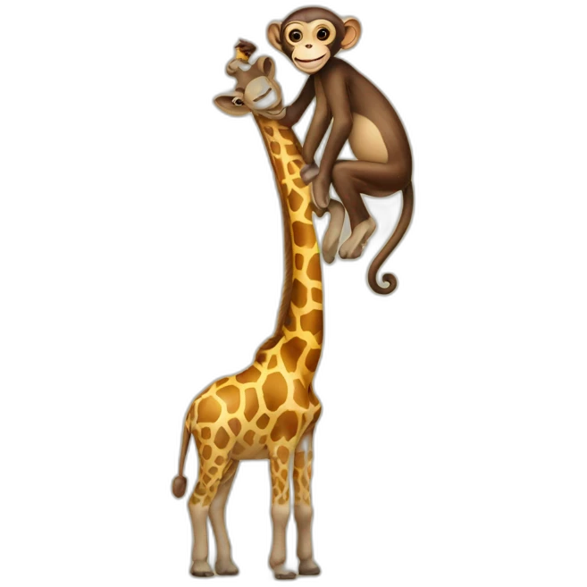 Monkey on a giraffe emoji