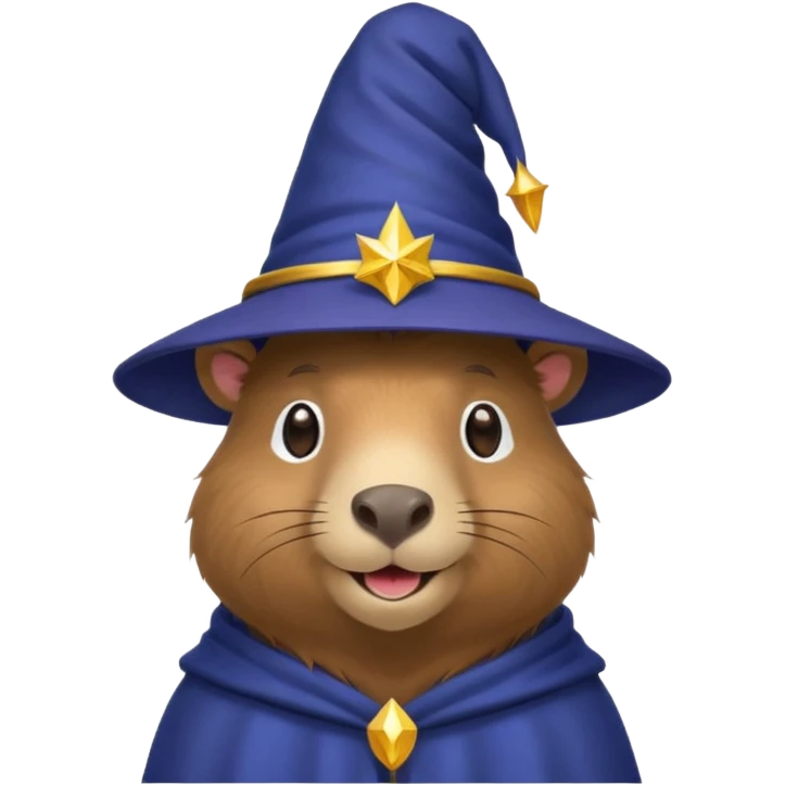 Cabybara with a wizard hat emoji