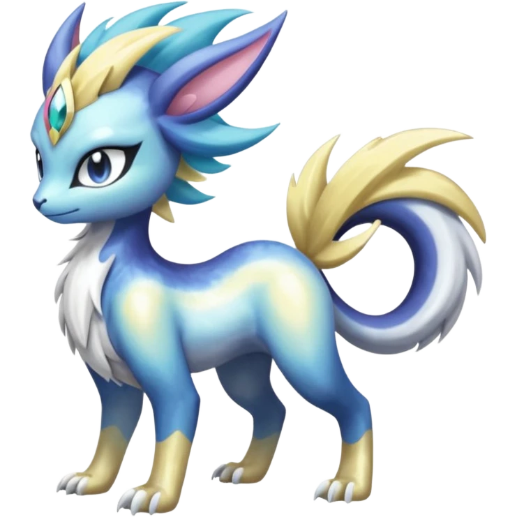 Shiny Sunny furry scaly painted Asian pastel-gradient Absol-Meloetta-Solgaleo-Luxray-Suicune-fusion emoji