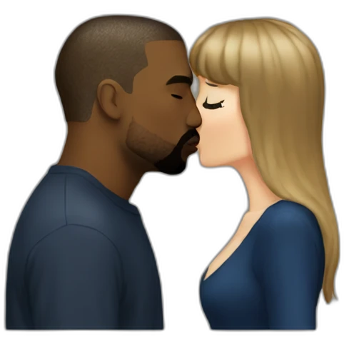 kanye and taylor swift kissing emoji