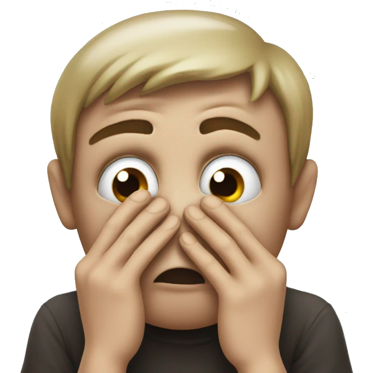 emoji face holdng nose, holding nose with hands, angry eyes emoji