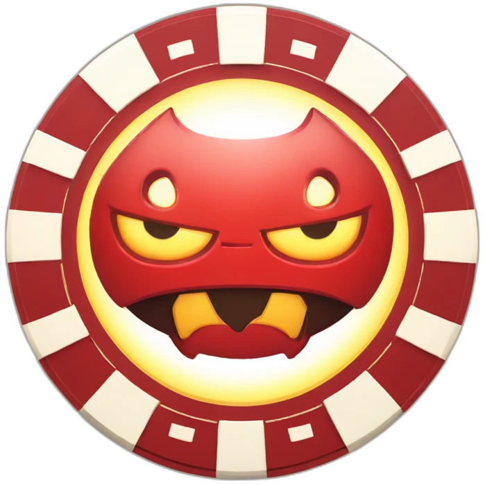 casino chip with devil logo emoji