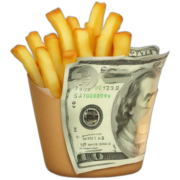 Fry with money emoji