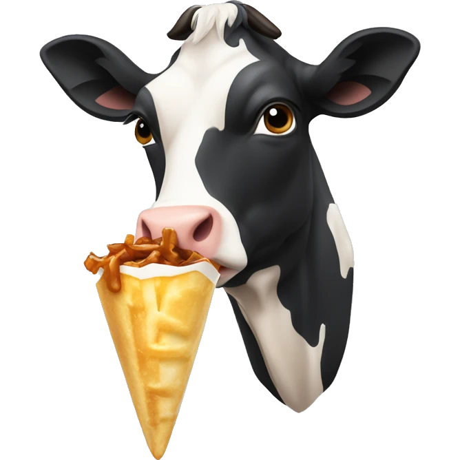 Une vache qui mange poutine  emoji